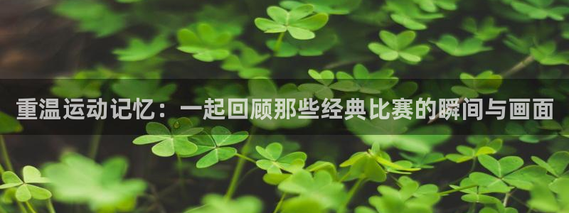 v66体育彩票平台存在多久了：重温运动记忆：一起回顾那些经典比赛的瞬间与画面
